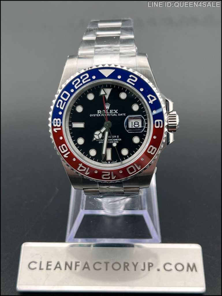 CLEANクリーン工場 ROLEXロレックスGMTマスター Ⅱ40ｍｍ 126710BLRO 赤青ペプシベゼル ブラック文字盤 オイスターバンド  1:1精度 - CLEAN工場公式サイト！最高技術のＮ品腕時計！