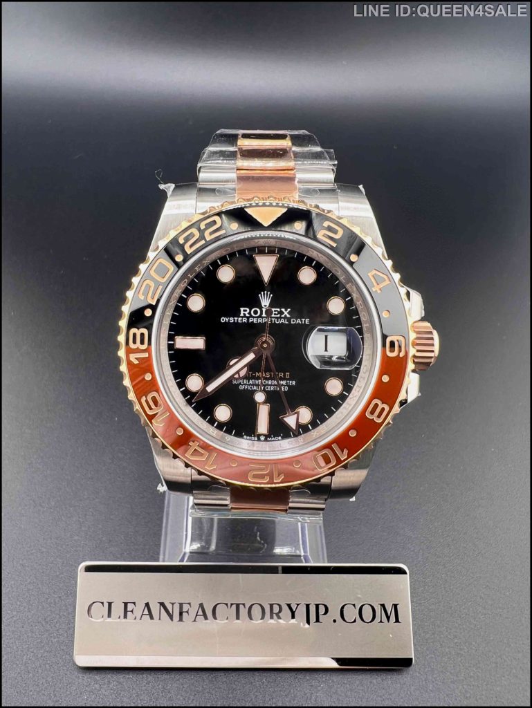 CLEANクリーン工場　ROLEXロレックスGMTマスター Ⅱ　エバーローズゴールド40ｍｍ 126711CHNR　ブラック/ブラウン　 カフェオレベゼル ブラック文字盤　1:1精度