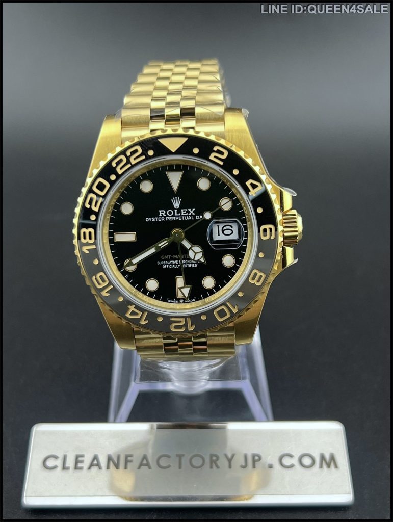 CLEANクリーン工場 ROLEXロレックスGMTマスター Ⅱ イエローゴールド40ｍｍ 126718GRNR ブラック/グレーベゼル ブラック文字盤  1:1精度 - CLEAN工場公式サイト！最高技術のＮ品腕時計！