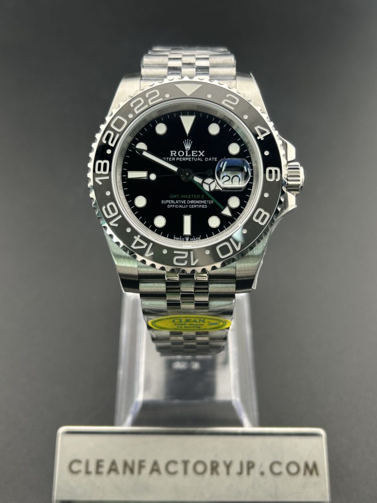 CLEANクリーン工場 ROLEXロレックスGMTマスター Ⅱ 126710GRNR 40ｍｍ ブラック/グレーベゼル グリーン針 ジュビリー  1:1精度 - CLEAN工場公式サイト！最高技術のＮ品腕時計！