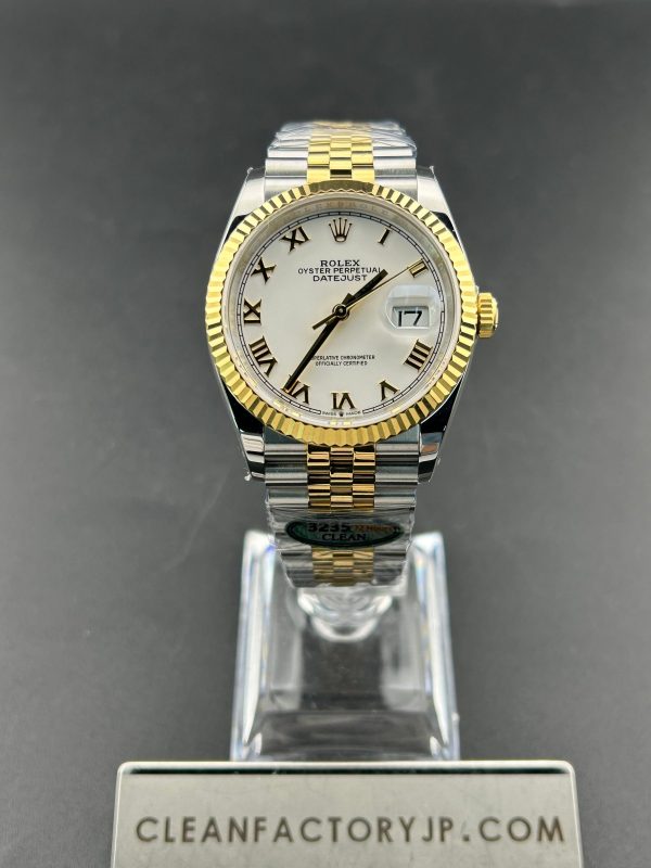 CLEANクリーン工場　ROLEXロレックスデイトジャスト126233　36ｍｍコンビゴールド　ホワイトダイヤル　ジュビリープレスレット　1:1精度
