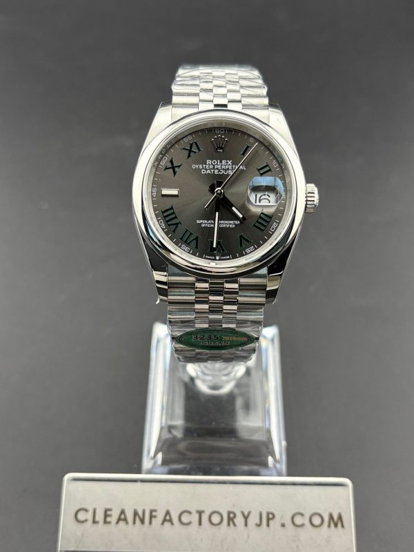 CLEANクリーン工場　ROLEXロレックスデイトジャスト126200　36ｍｍスレートローマ　ウィンブルドンダイヤル　ドーム型ベゼル ジュビリープレスレット　1:1精度