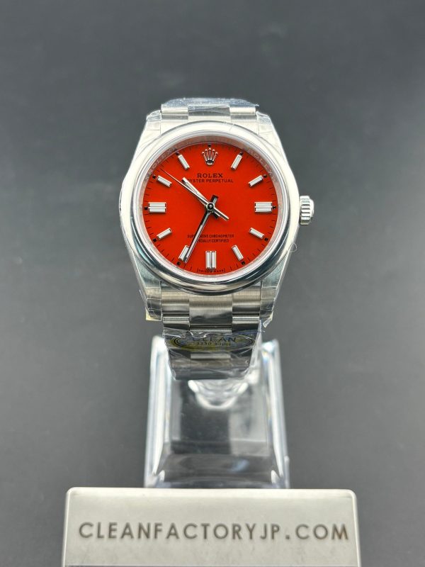 CLEANクリーン工場　ROLEXロレックス　オイスターパーペチュアル126000　36mm 　レッド文字盤　オイスタースチール　1：1精度