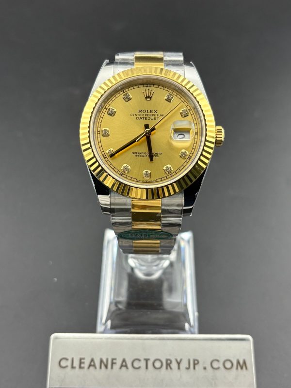 CLEANクリーン工場　ROLEXロレックスデイトジャスト126333　41ｍｍコンビゴールド　シャンパン　ダイヤモンド文字盤　オイスタープレスレット　1:1精度