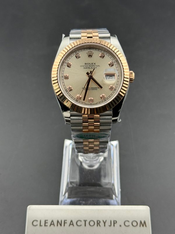CLEANクリーン工場　ROLEXロレックスデイトジャスト126331　41ｍｍコンビローズゴールド　サンダスト、ダイヤモンド入りダイヤル　ジュビリープレスレット　1:1精度