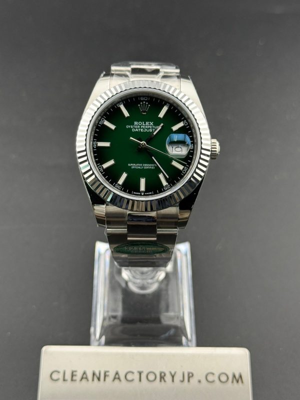 CLEANクリーン工場　ROLEXロレックスデイトジャスト126334　41mmオンブレラッカー グリーンダイヤル　フルーテッドベゼル　オイスターブレスレット　1:1精度