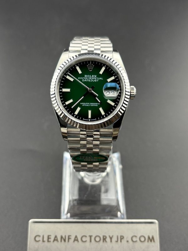 CLEANクリーン工場　ROLEXロレックスデイトジャスト126334　36mm オンブレラッカー グリーンダイヤル　フルーテッドベゼル　ジュビリーブレスレット　1:1精度